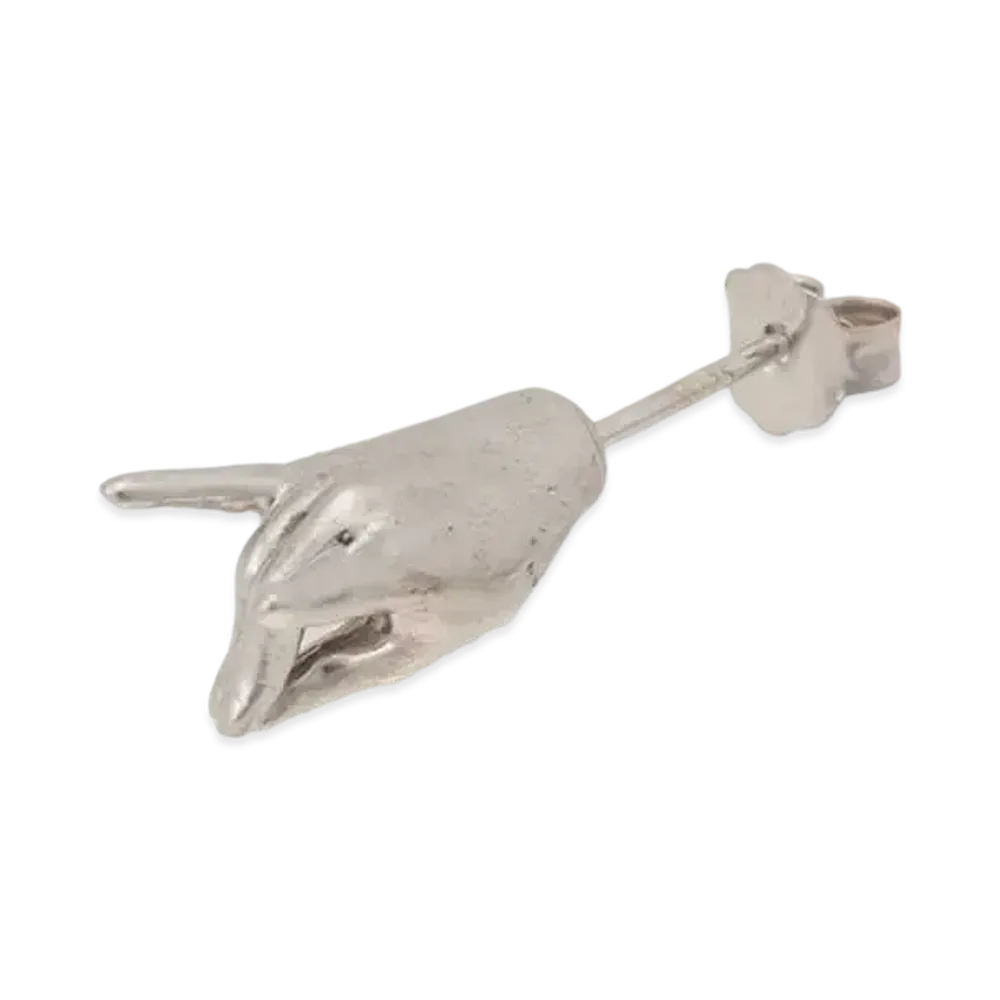 Ground Y x CHAINSAW MAN "KON" Hand Pierced Earring "Silver"