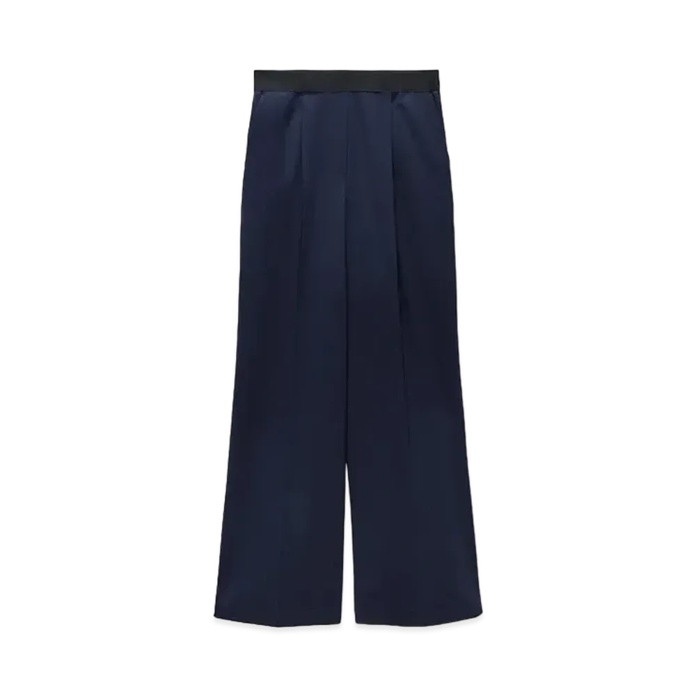 MSGM Wool Palazzo Pants With Pleats "Black"