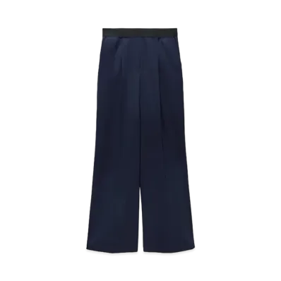 MSGM Wool Palazzo Pants With Pleats "Black"