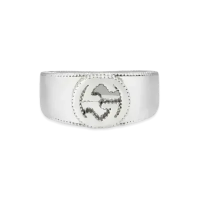 GUCCI Interlocking Double G Ring "Silver"