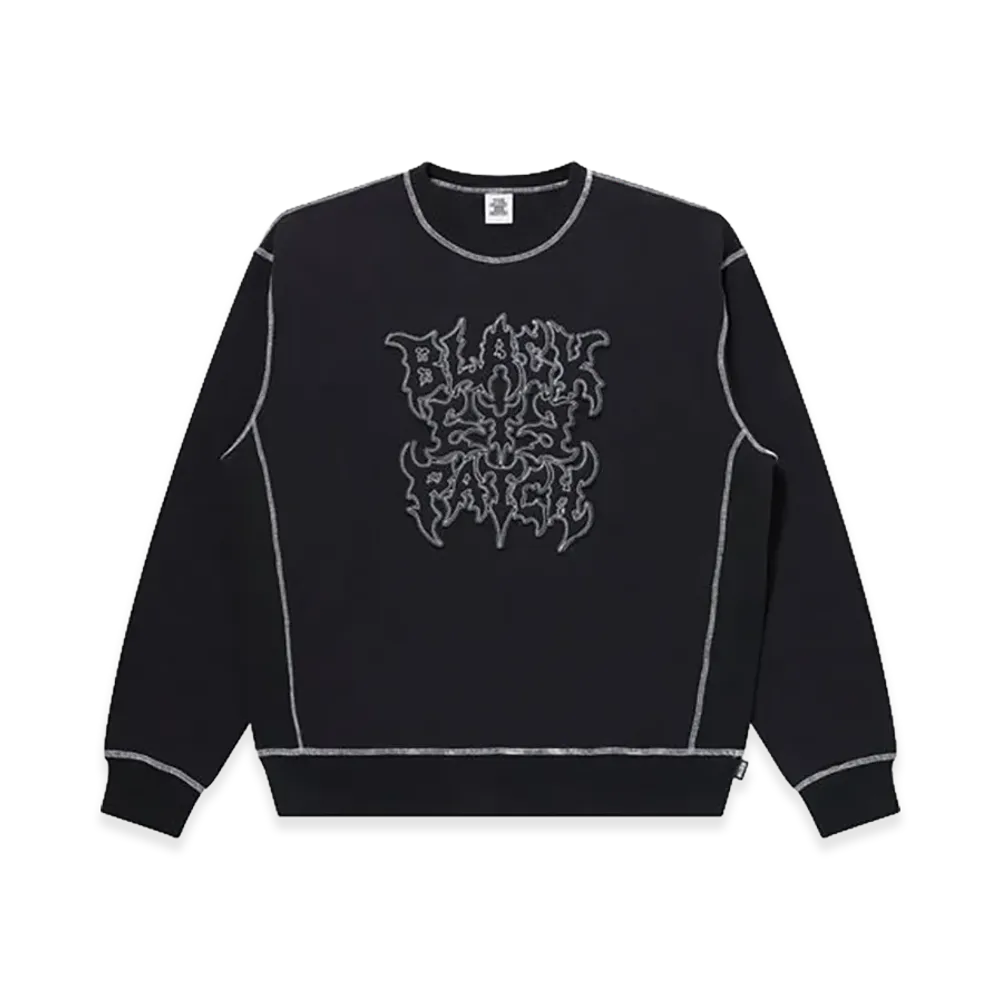 BlackEyePatch Metal Logo Stitched Crew Sweat "Black/White"