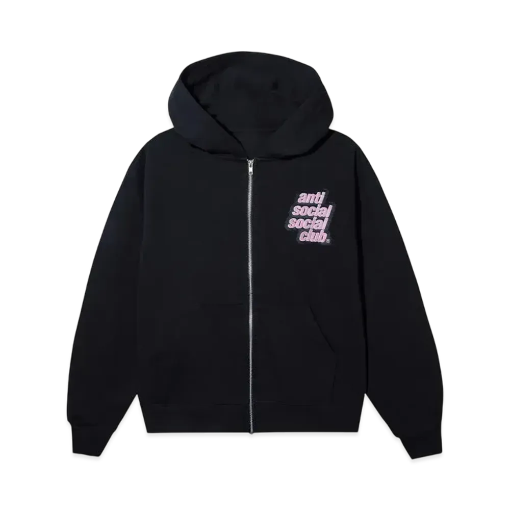 ANTI SOCIAL SOCIAL CLUB Major #1 Tear Into Silence Jumbo Patch Made in LA Heavyweight Zip Hoodie "Black"