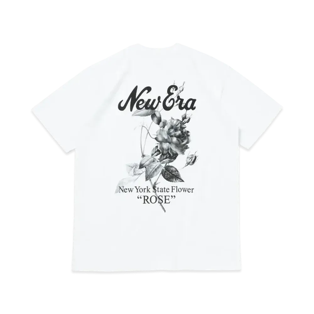 NEW ERA Short Sleeve Cotton T-shirt State Flowers Regular Fit "White"