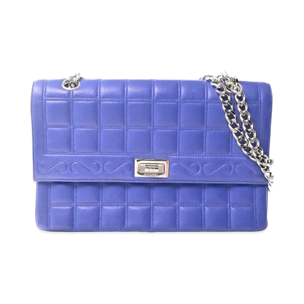 CHANEL 2.55 Chocolate Bar Shoulder "Light Blue"