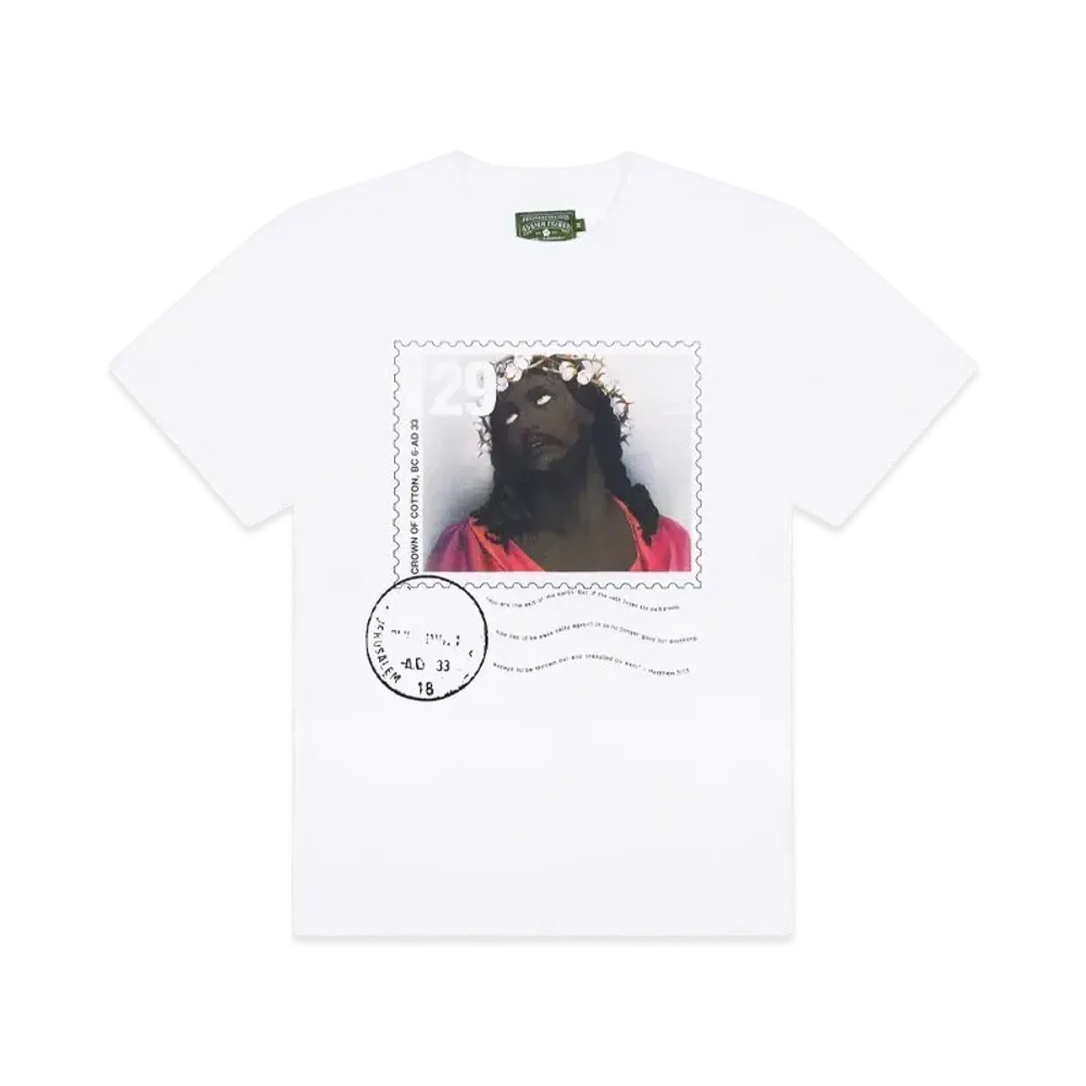 DENIM TEARS Crown of Cotton Stamp Tee "White"