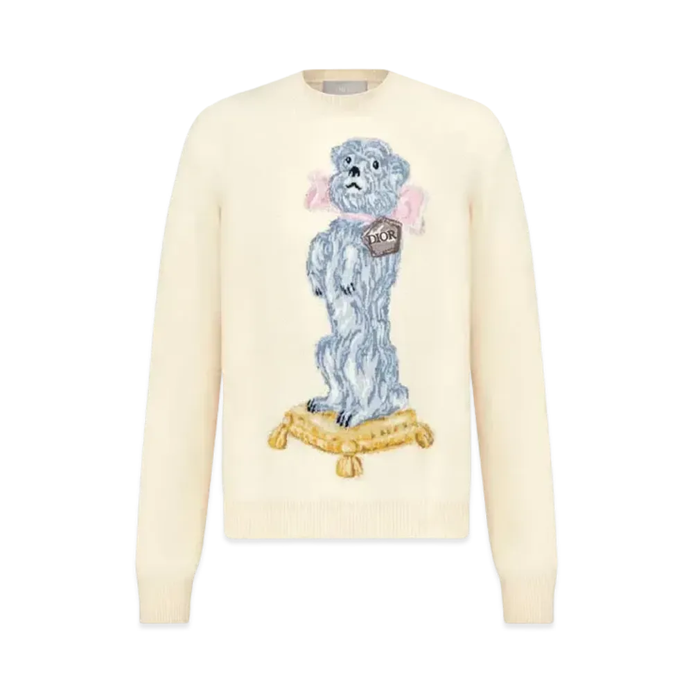 Dior Men's Cashmere Jacquard Bobby Sweater "Ecru"