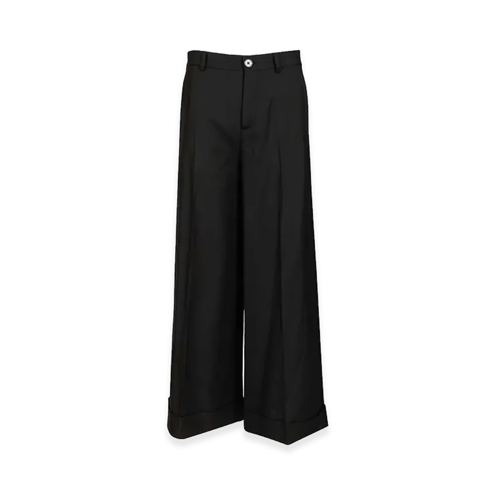 CELINE Women's Docks Trousers Diagonal Wool "Black"