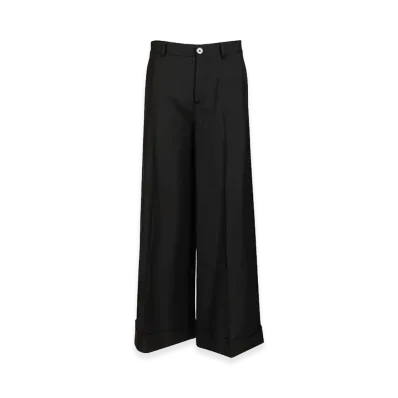 CELINE Women's Docks Trousers Diagonal Wool "Black"