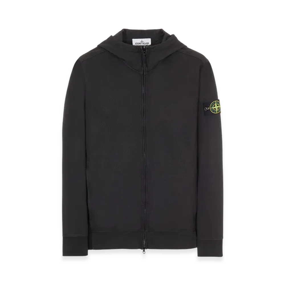 Stone Island 656Q1 Heavy Cotton 82/22 Garment Dyed Full Zip Hooded Sweatshirt - 22SS "Black"