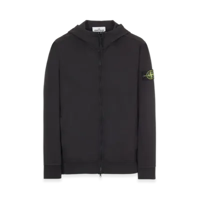 Stone Island 656Q1 Heavy Cotton 82/22 Garment Dyed Full Zip Hooded Sweatshirt - 22SS "Black"