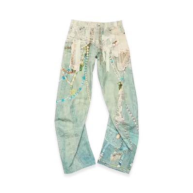 Acne Studios Relaxed Fit Jeans - 2006 "White/Green"