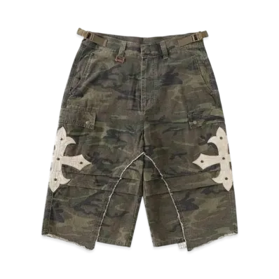 SUPPLIER Cross Leather Patch Baggy Shorts "Green"
