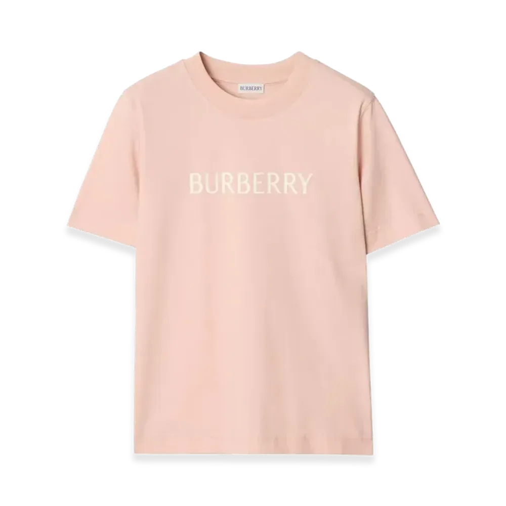 Burberry Women's Cotton T-Shirt With Logo "Pink"