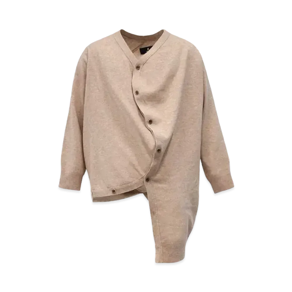 ANREALAGE Ball knit cardigan "Camel"