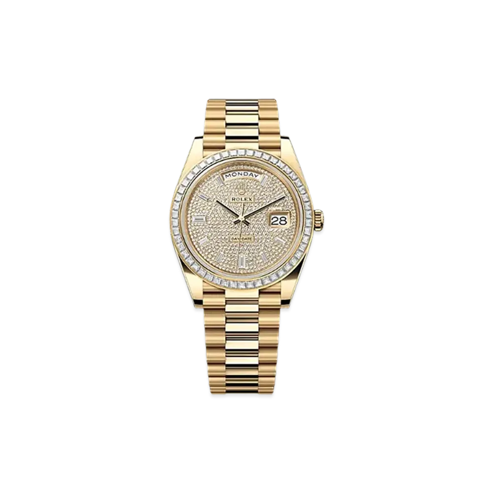 ROLEX Day-Date 40mm Yellow Gold Diamond 228398TBR "Pave diamonds"