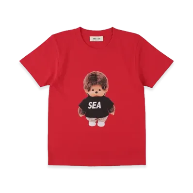 WIND AND SEA x Monchhichi Kids Doll Tee "Red"