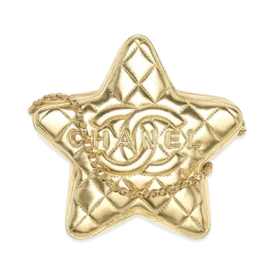 CHANEL Star Handbag Metallic Lambskin & Gold Tone Metal "Gold"