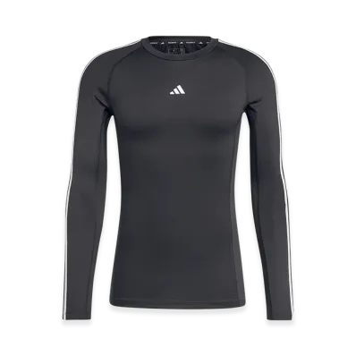 adidas Techfit Compression Training Three Stripes Long-Sleeve T-Shirt "Black"