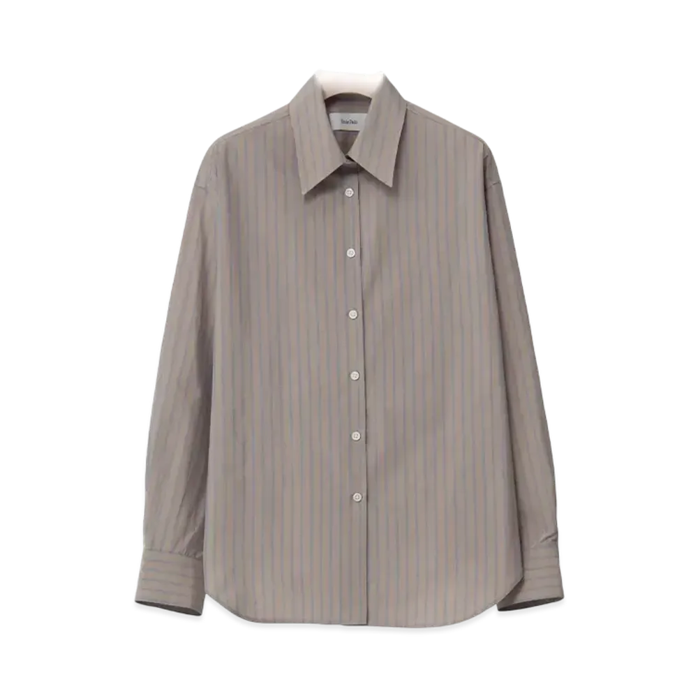 Ernie Palo Silk Cotton Stripe Shirt (femme) "Beige"