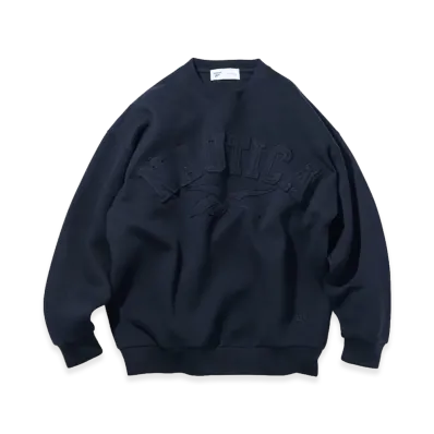 Reebok x NAUTICA Arch Logo Cardboard Knit Crewneck Sweatshirt "Navy"