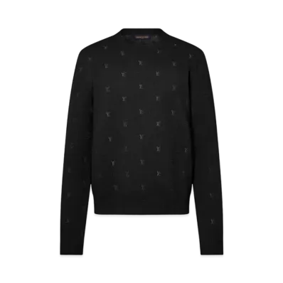 Louis Vuitton Embroidered Signature Merino Crewneck "Noir"