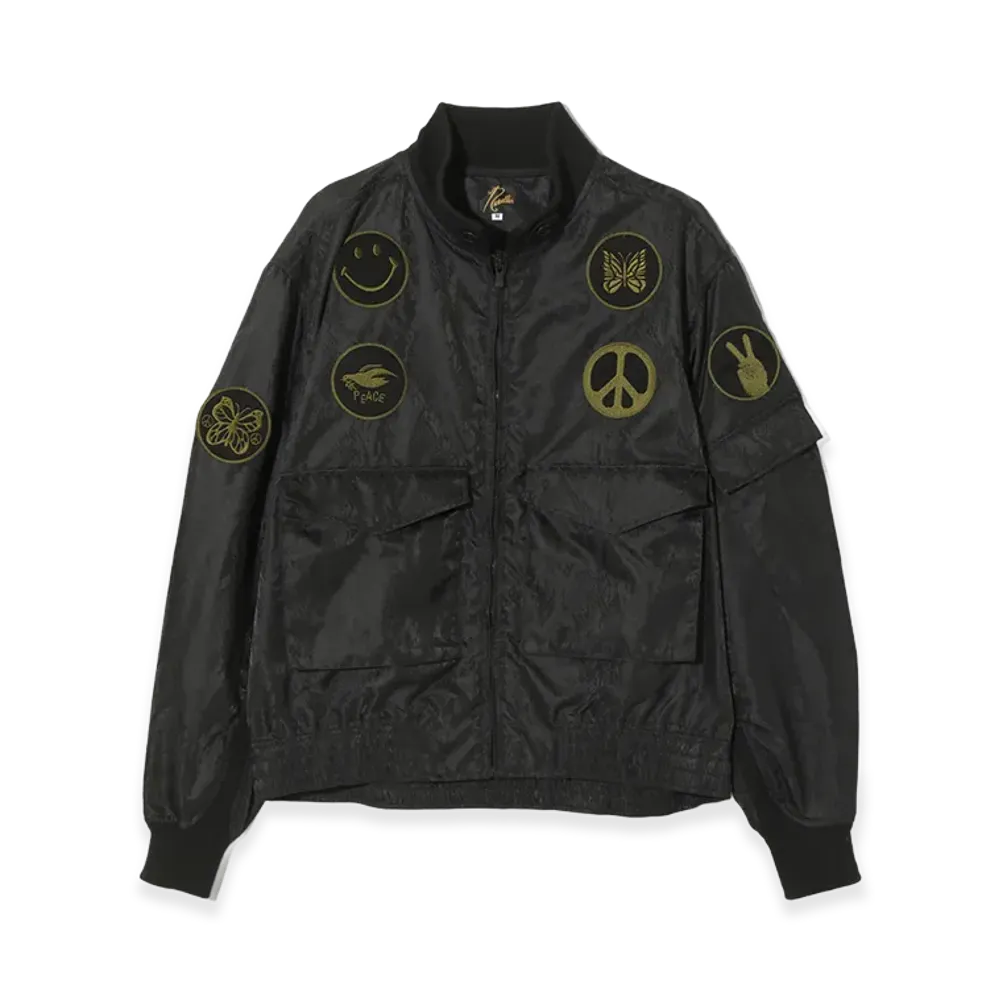 NEEDLES G8 Jacket Python Jacquard Sateen "Black"