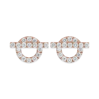 Hermes Finesse Earrings "Pink Gold/Diamond"