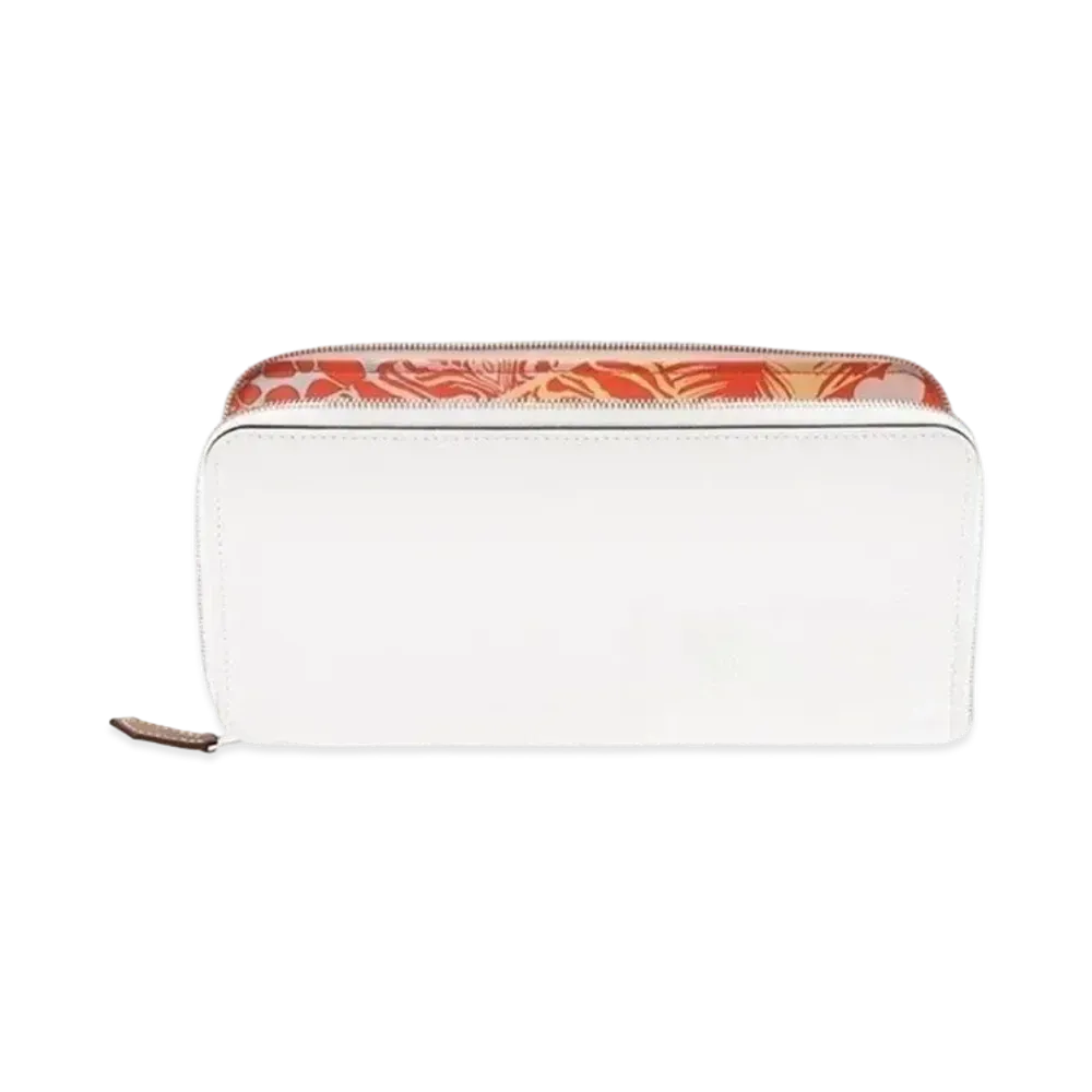 Hermes Azap Silk'In Long Evercolor/Silk "New White/Capucines/Silver"