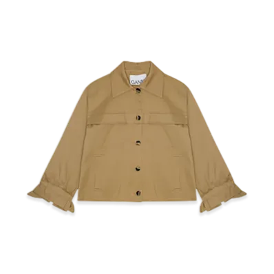 GANNI Herringbone Canvas Jacket "Tigers Eye"