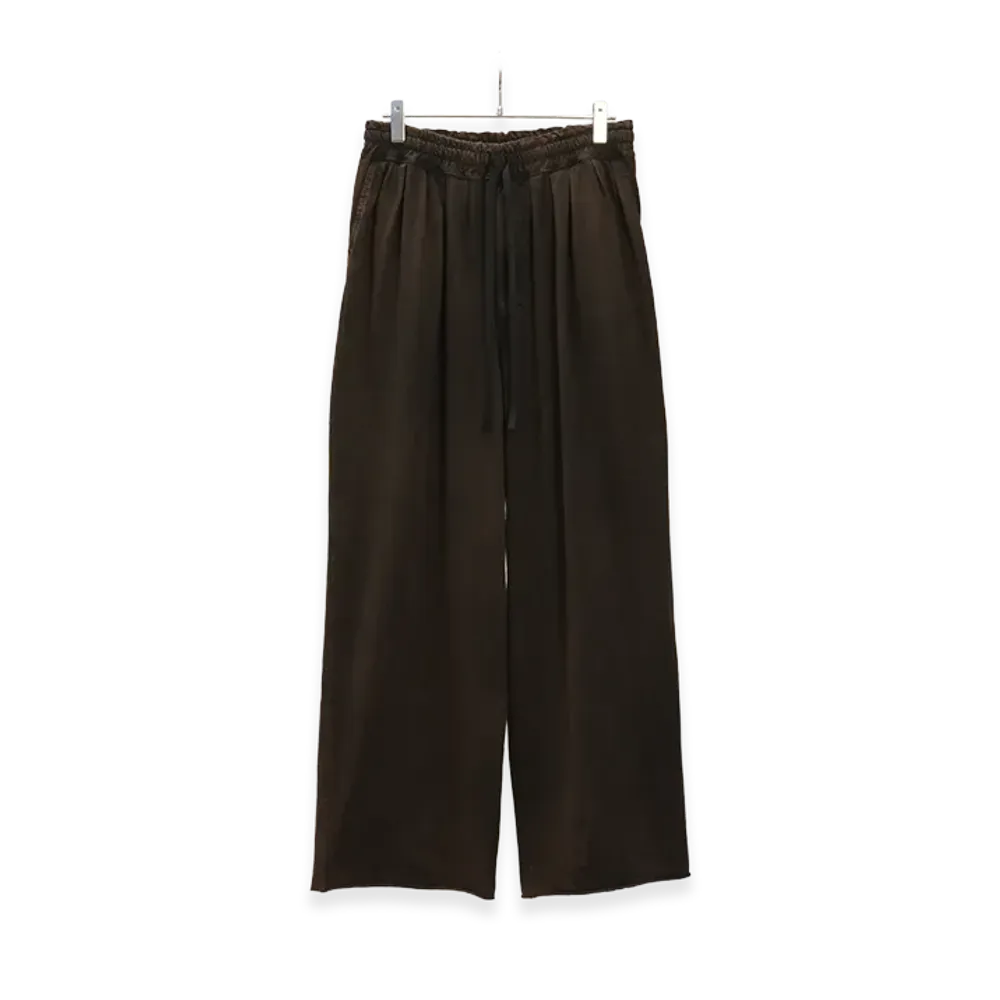ANCELLM 100/S Linen Tuck Slacks "Black"
