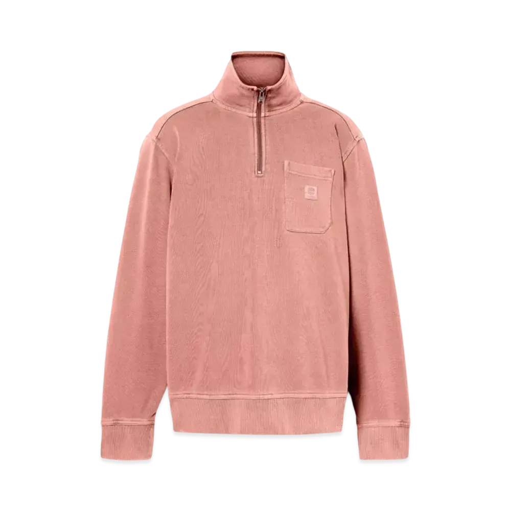 Timberland Men's Garment Die Quarter Zip Sweatshirt "Pink"