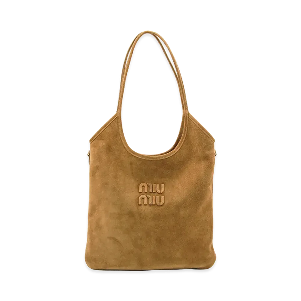 MIU MIU Women's Suede Shopping Bag "Beige"