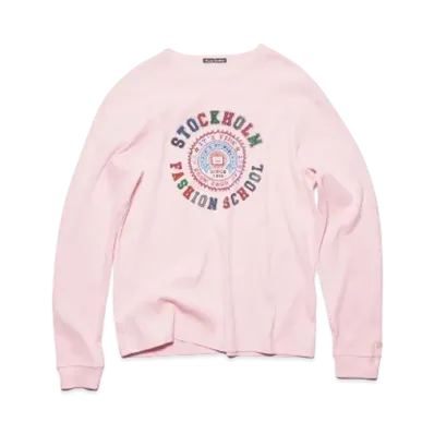 Acne Studios Printed Long Sleeve T-Shirt "Light Pink"