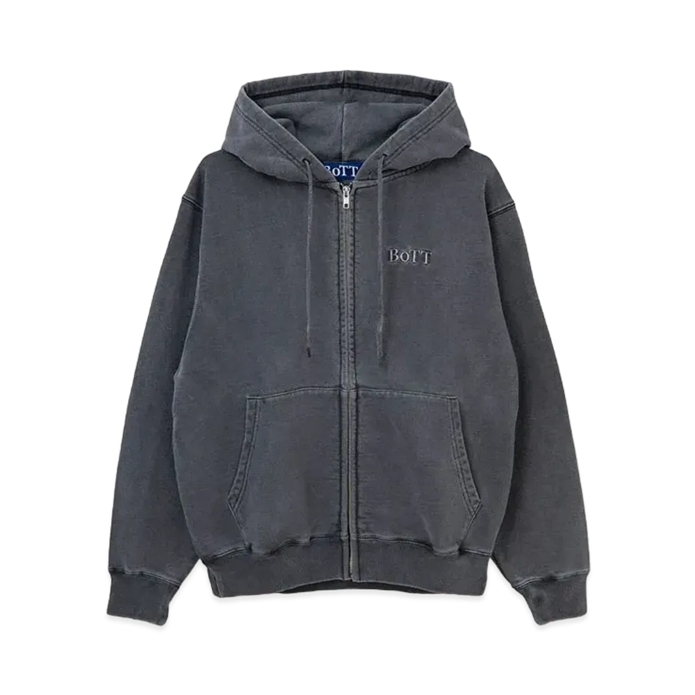 BoTT Pigment Dyed Zip Hoodie "Black"