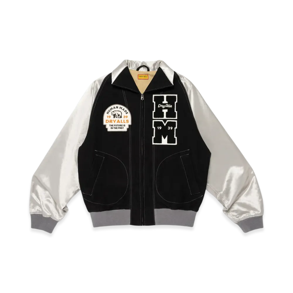 HUMAN MADE Satin Varsity Jacket "Black"