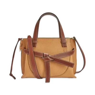 LOEWE Mini Gate Top Handle Bag In Soft Grained Calfskin "Light Caramel"