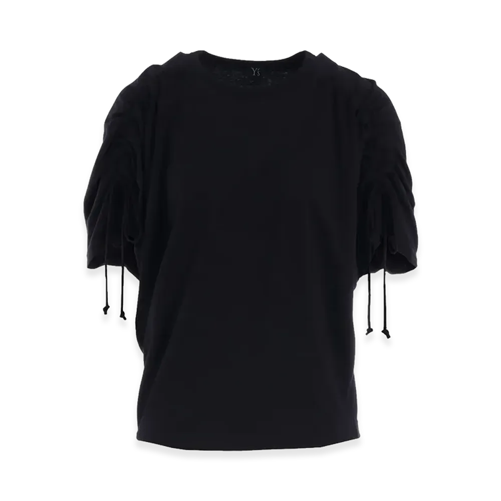 Y's Cotton Jersey 2-way String Pullover "Black"