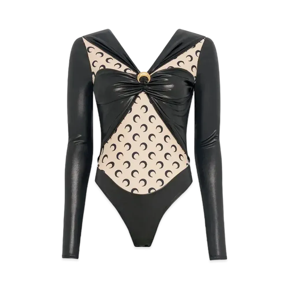 Marine Serre Regenerated Jersey Draped Body "Black Jersey Drapped"