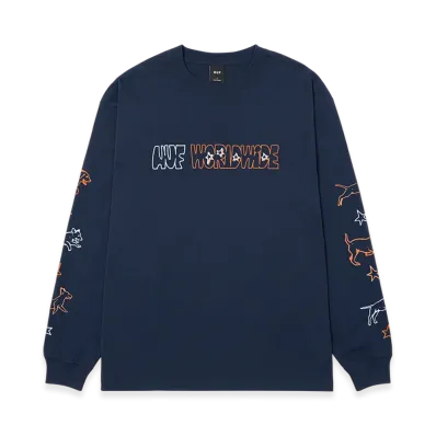 HUF WINTER 25 Fetch LS Tee "Navy"