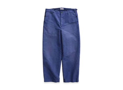 NICENESS Adamson Aged-Effect Moleskin Trousers "Blue"