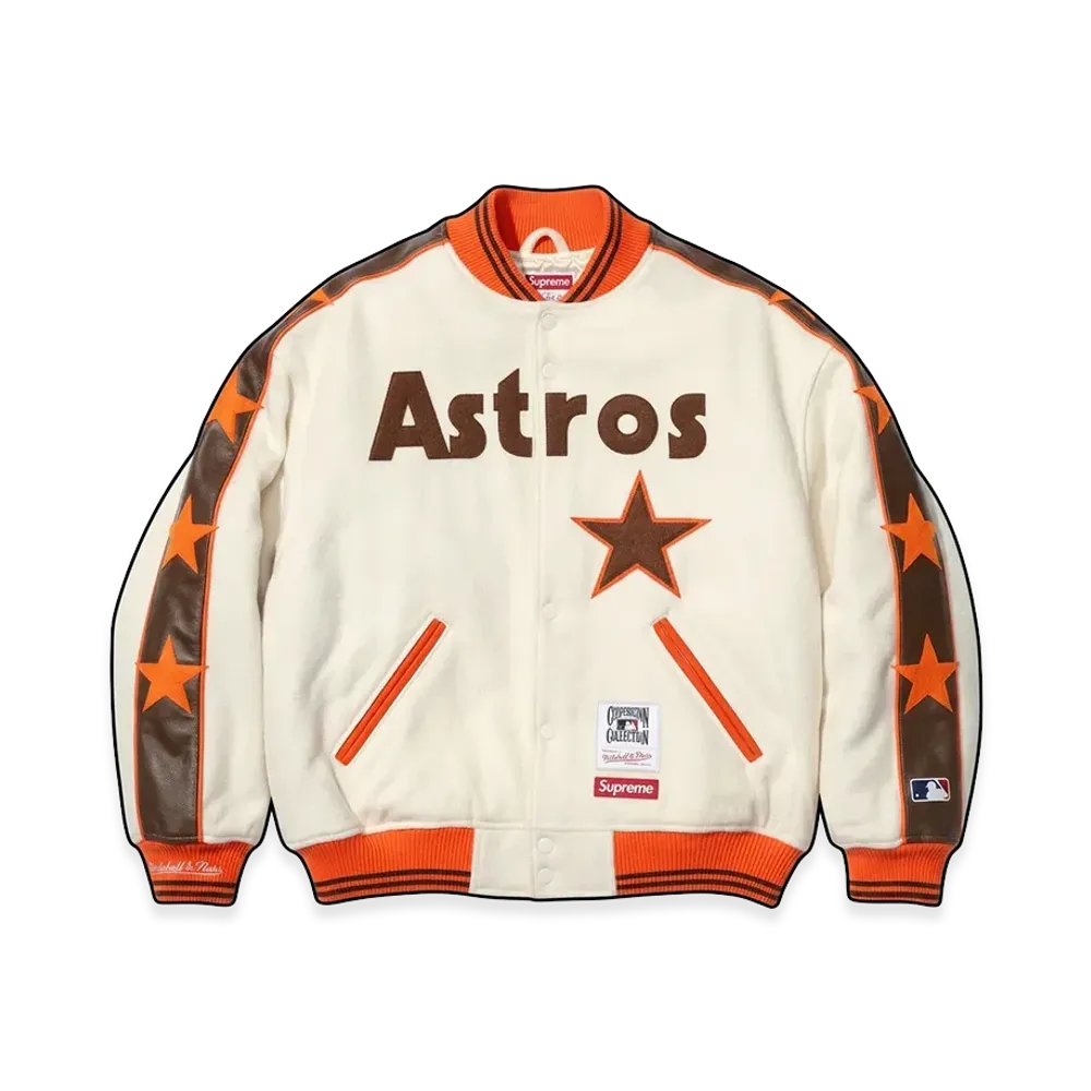 Supreme x Mitchell & Ness Teams Varsity Jacket "White"