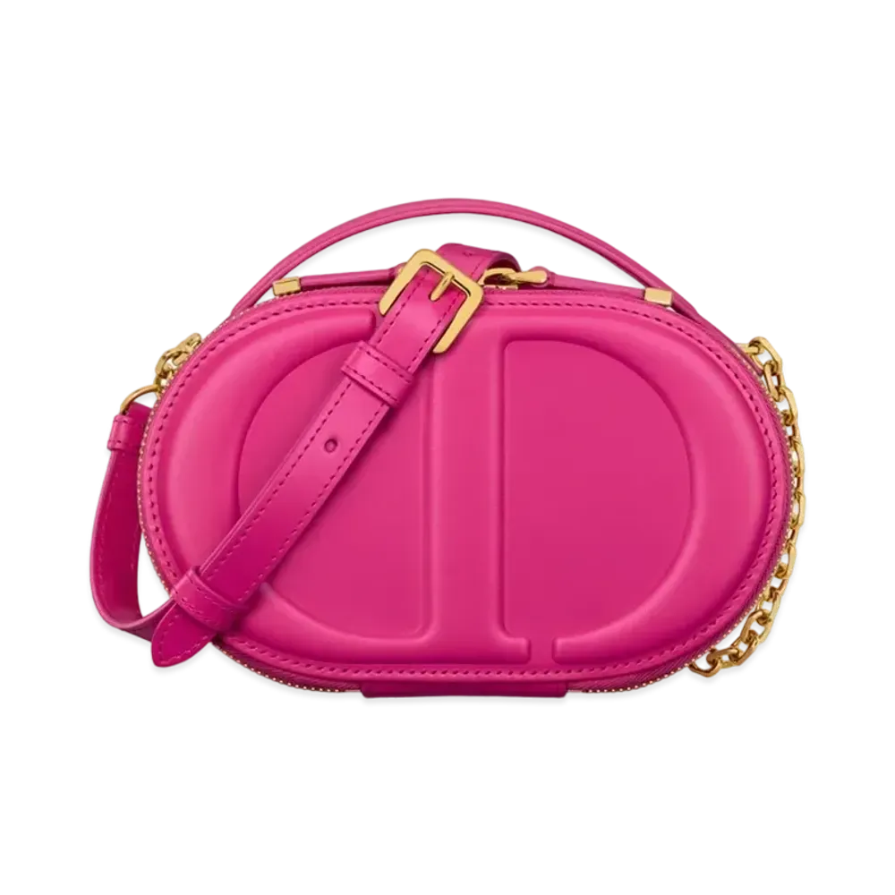 Dior CD Signature Oval Camera Bag Calfskin Embossed CD Signature "Rani Pink"