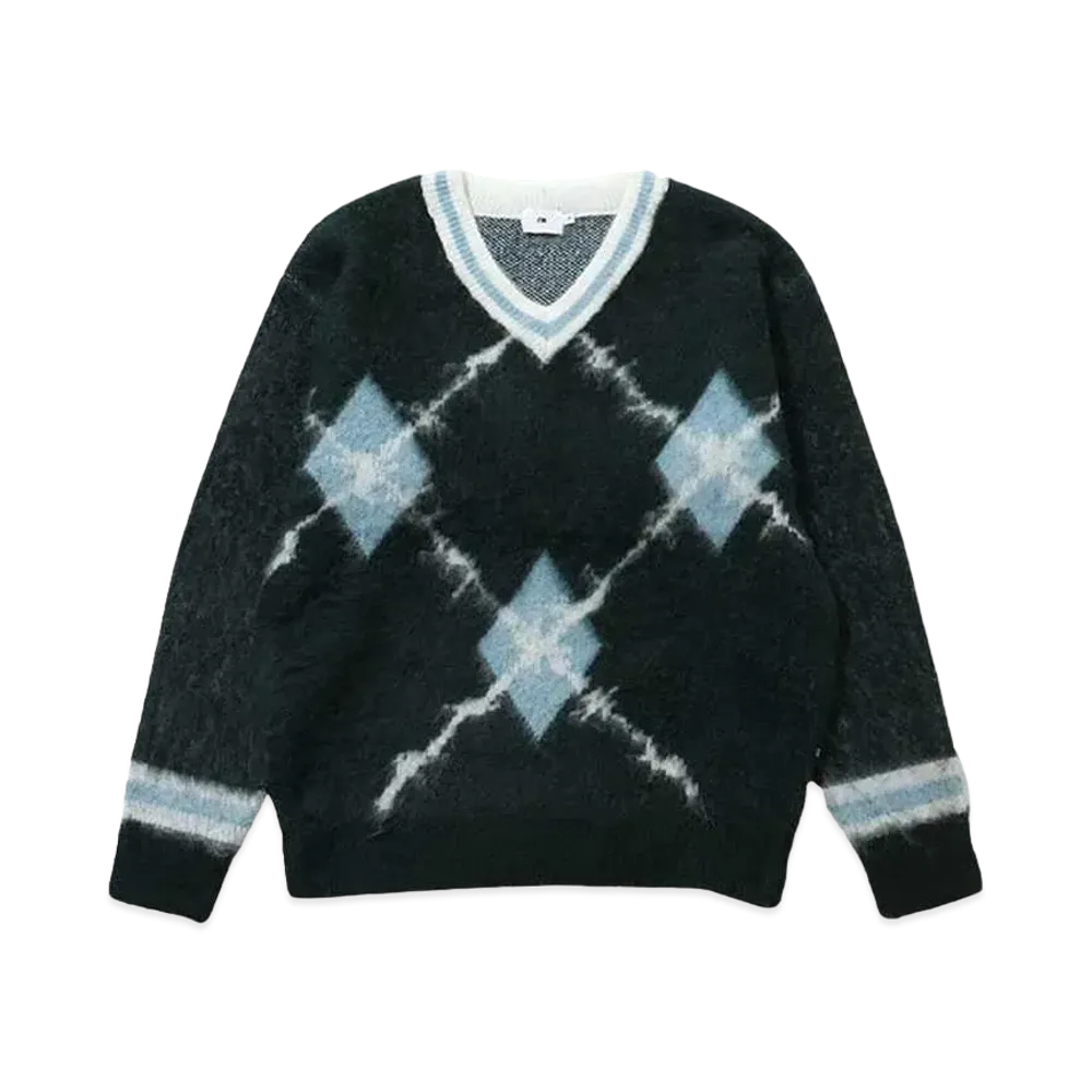 FTW ARGYLE V NECK KNIT "DARK GREEN"