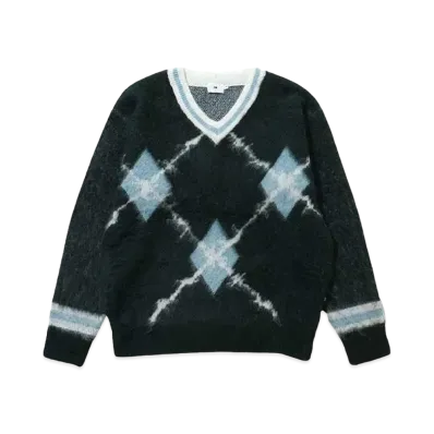 FTW ARGYLE V NECK KNIT "DARK GREEN"