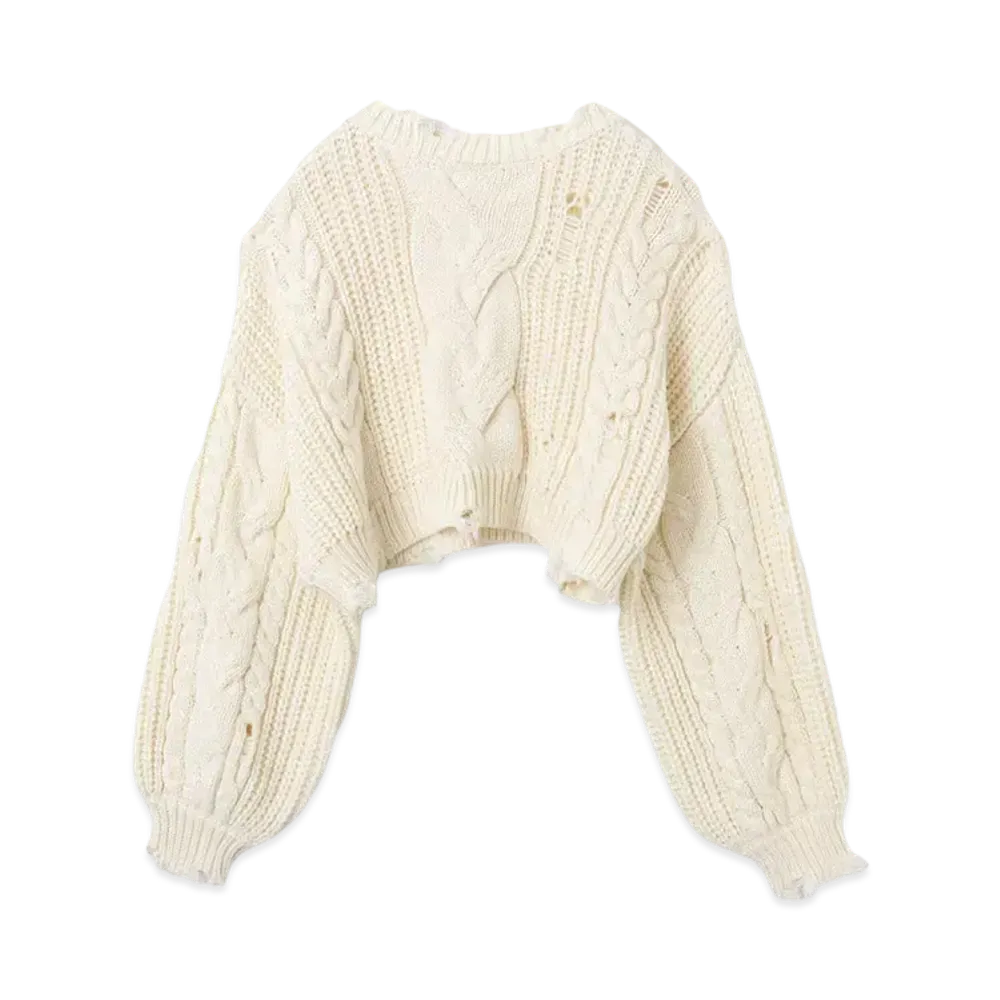 atmos pink Cable Damaged Knit "Ivory"