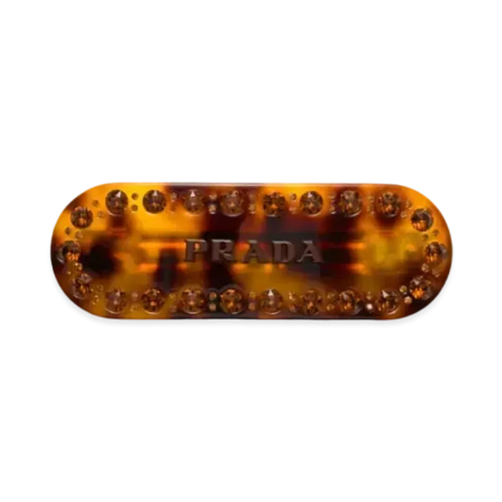 PRADA Plex Hair Clip "Beige/Tortoise Color"