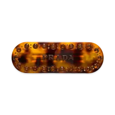 PRADA Plex Hair Clip "Beige/Tortoise Color"