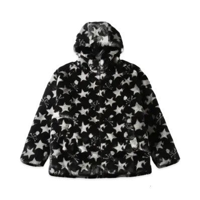 A BATHING APE x mastermind JAPAN Fur Jacket "Black"