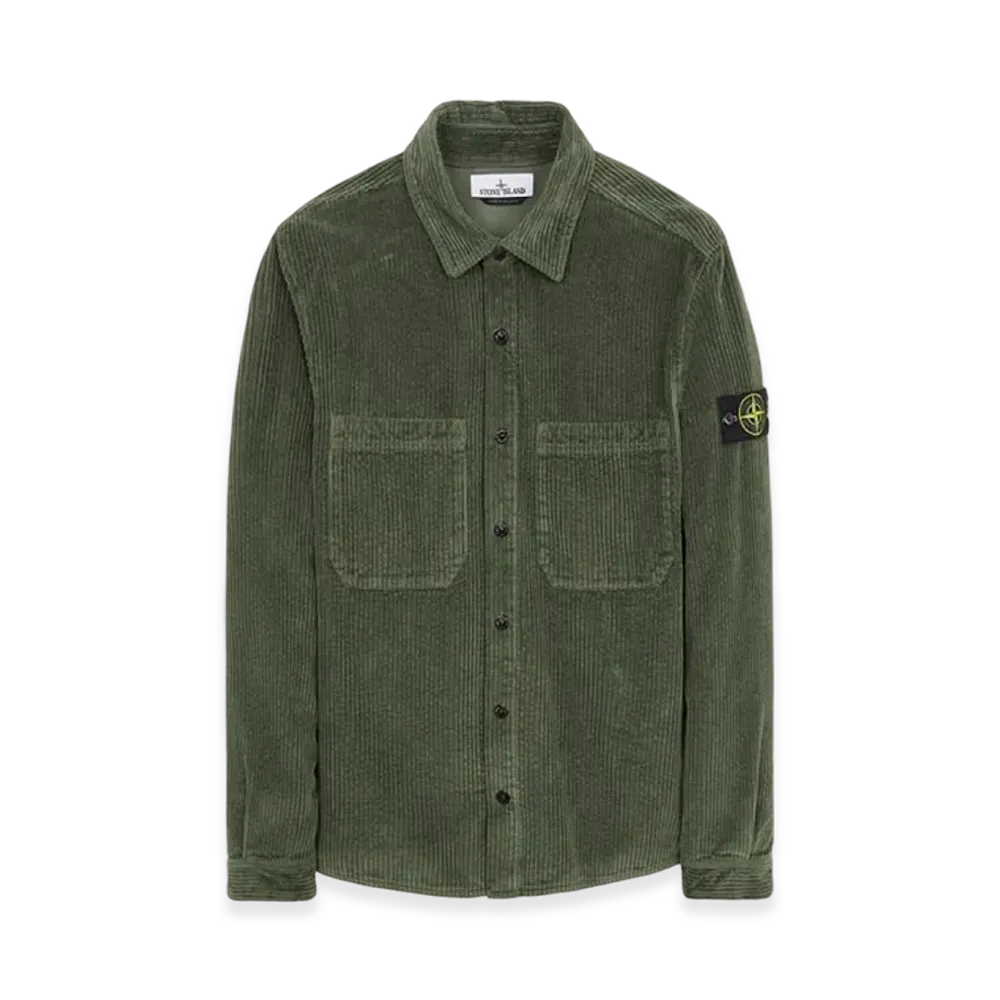 Stone Island 11311 11 Corduroy 400 TC Overshirt - 23FW "Olive Green"