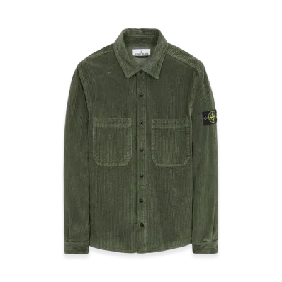 Stone Island 11311 11 Corduroy 400 TC Overshirt - 23FW "Olive Green"